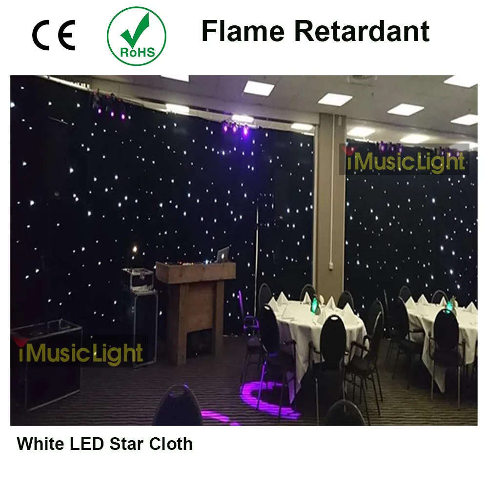 Fireproof Fabric 4Mx5M DMX LED Starcloth Tianxin LEDS White LED Black Cloth Matrix Backdrop Stage DJ Pub LED Curtain