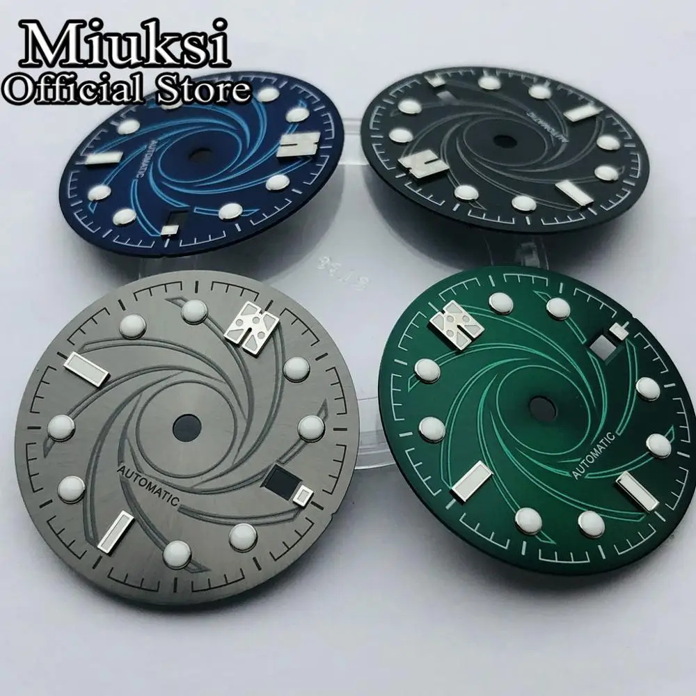 Miuksi 31mm sterile luminous dial fit ETA2836 2824 Seagull 1612,Mingzhu DG2813 3804 Miyota 8205 8215 821A movement watch dial