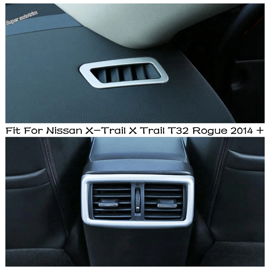 Rear Armrest Box Air Outlet Frame / Dashboard AC Vent Cover Trim Accessories For Nissan X-Trail X Trail T32 Rogue 2014 - 2020