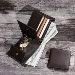 Multifunction genuine leather wallet men's brand Rfid large capacity card holder Coin Purse high class cowhide Slim Mini Wallet