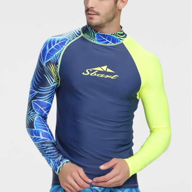 Rashguard Men Swim Tshirt Surf Diving Suit Water Sportswear Wetsuit Sun Protection Lycra Windsurf Long Sleeve Swimwear