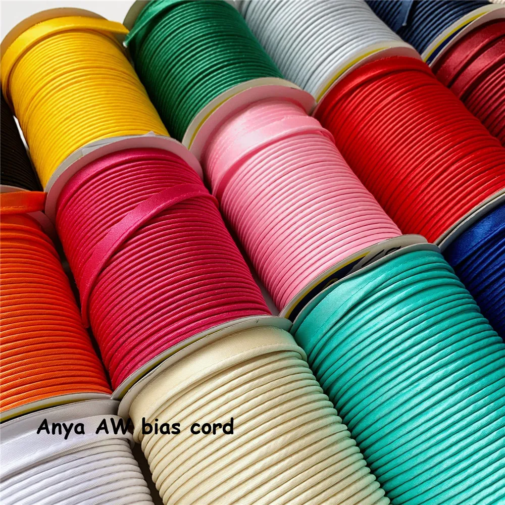 12mmX72Yards One Roll Satin Bias Cord Handmade For DIY Garment Sewing And Trimming Cord high quality and 100% cotton rope