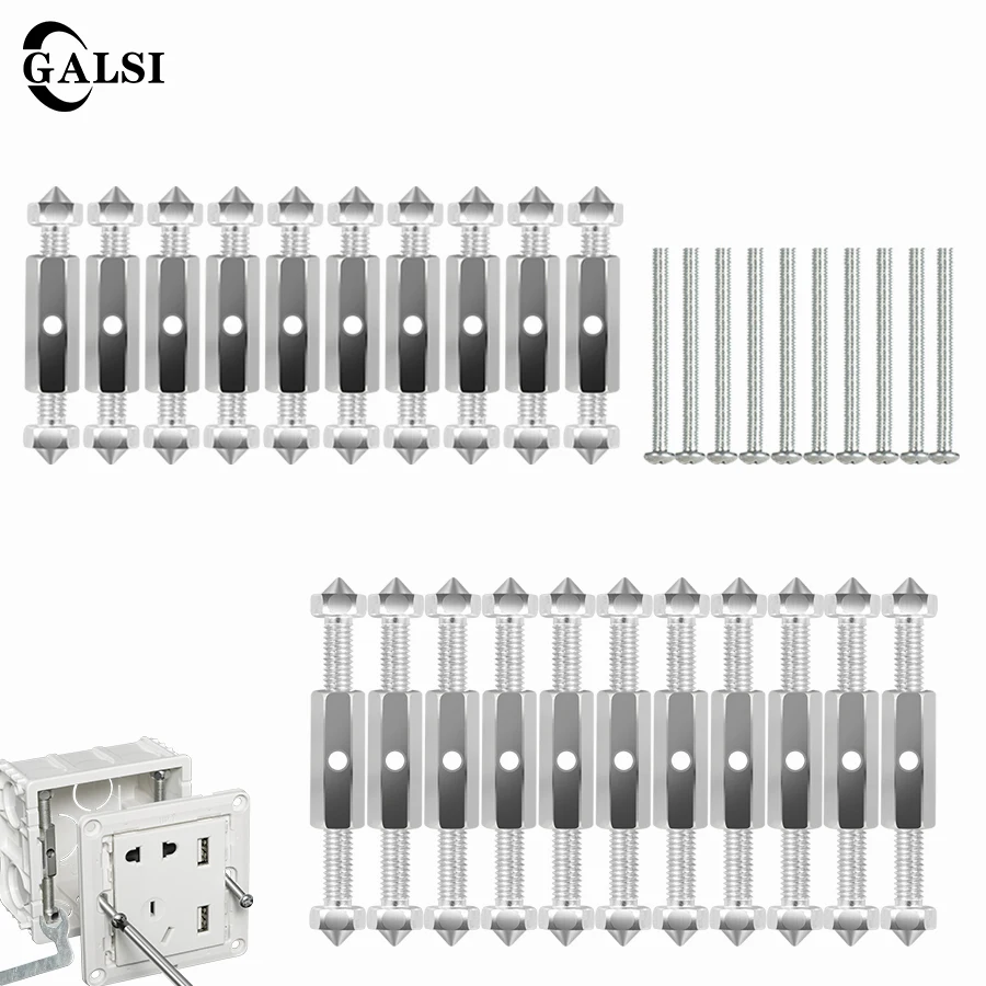 

10pcs Wall Mount Switch Box Repair Tool Secret Stash 86mm/118mm Switch Cassette Repairer Support Rod Electrician Accessories