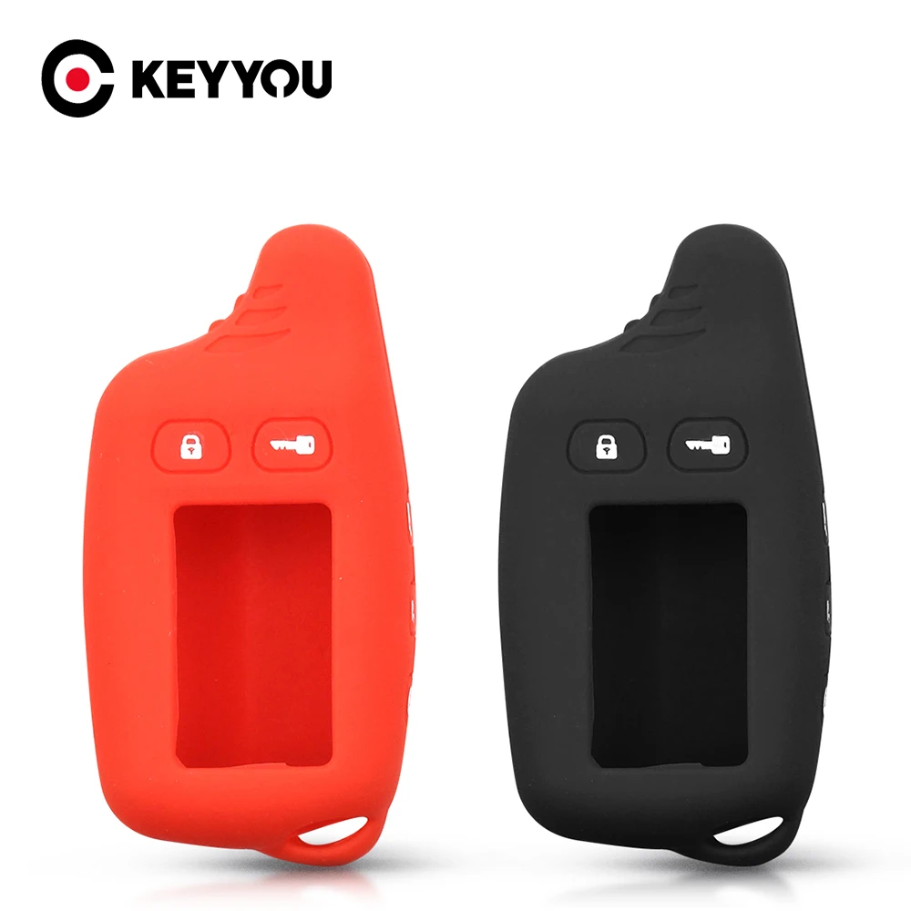 KEYYOU Russian TW9010 Silicone Key Case For Tomahawk TW9010 TW9020 TW9030 TW4000 Two Way Car Burglar Alarm LCD Remote Controller