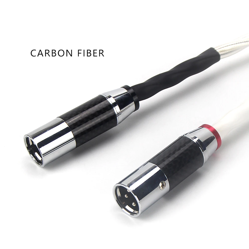 TOP-HiFi Pair Odin Interconnects Rhodium Plated Carbon Fiber XLR Balanced Female to Male Cable Hi-End Audio Audiophile Cable