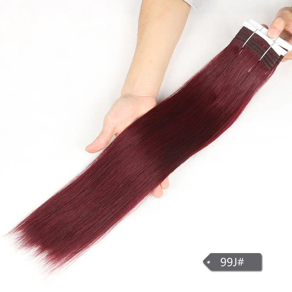 Rebecca Double Drawn Hair 113g Remy Brazilian Silky Straight Weave Human Hair Bundles Ombre Red Brown Blonde Black Colors 1 PC