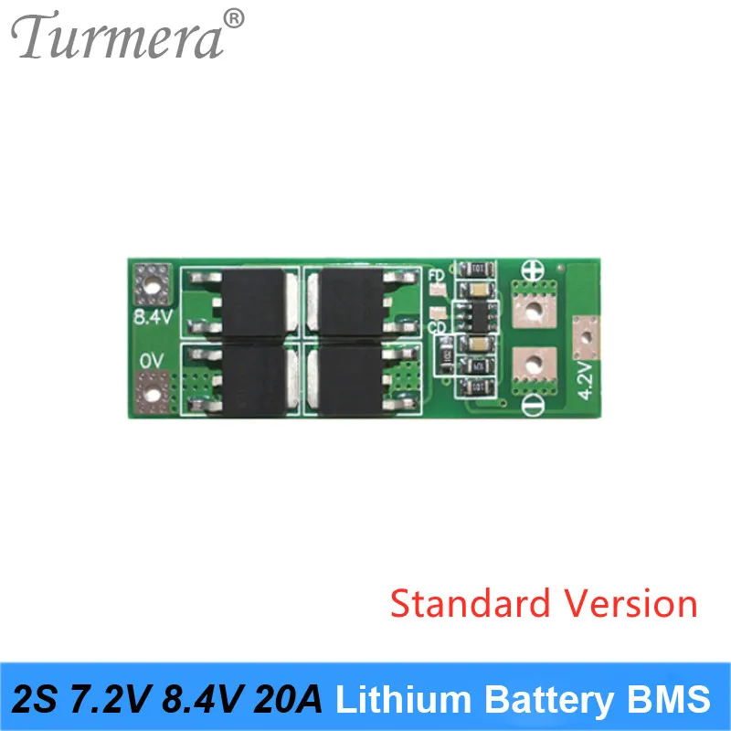 2S 20A BMS Protection Board 18650 21700 26650 Lithium Battery 7.2V 8.4V for Screwdriver Electric Tools and Headlamp Use Turmera