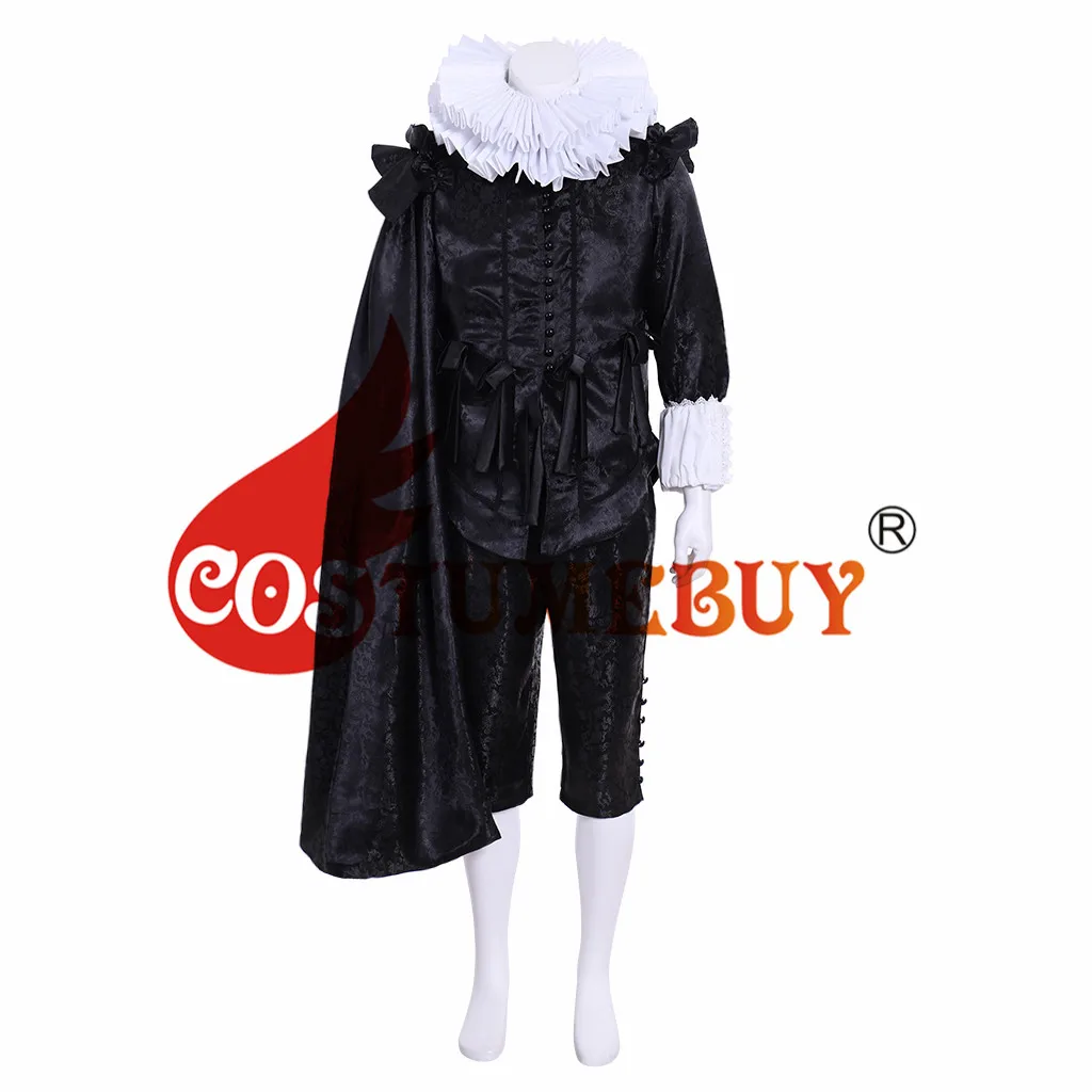 Cosplaydiy Tudor Elizabethan Mens Black Outfit Tulip Fever Cornelis Sandvoort Cospaly Costume L320