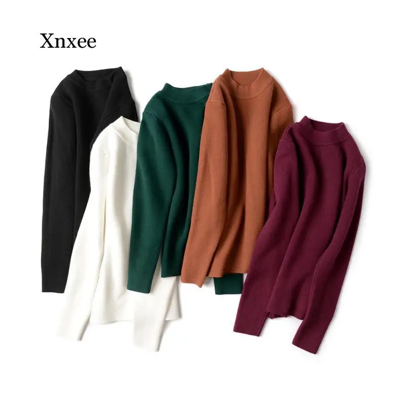 Cashmere Green Turtleneck Women Pullovers Black Female Sweater Casual Lady's Sweater  Women Jumper Winter Pull Femme