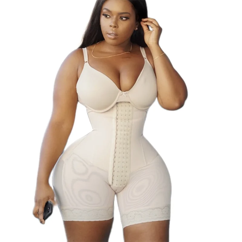 

Fajas Colombianas Mujer Body Shaper Women's Strapless Breast Lifting Bodysuit Gusset Opening With Hooks Seamless Postpartum