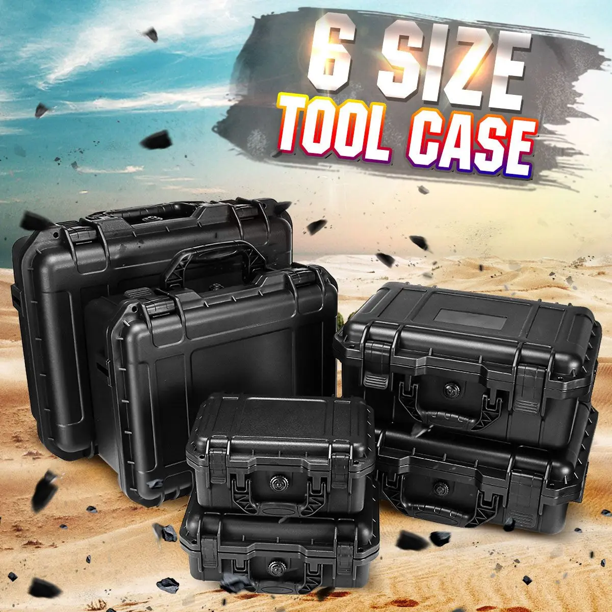 5Sizes Waterproof Shockproof Tool Case Sealed Tool Box Dustproof Safety Box ToolCase Bag For Cameras Precise Instrument Hardware