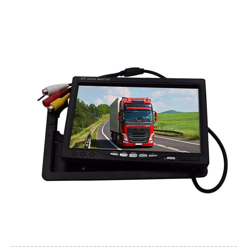 HD 7" inch Color TFT LCD  Car Monitor Rear View CCTV Monitor Display with 2 Channels Video Input for DVD VCD Reversing Camera