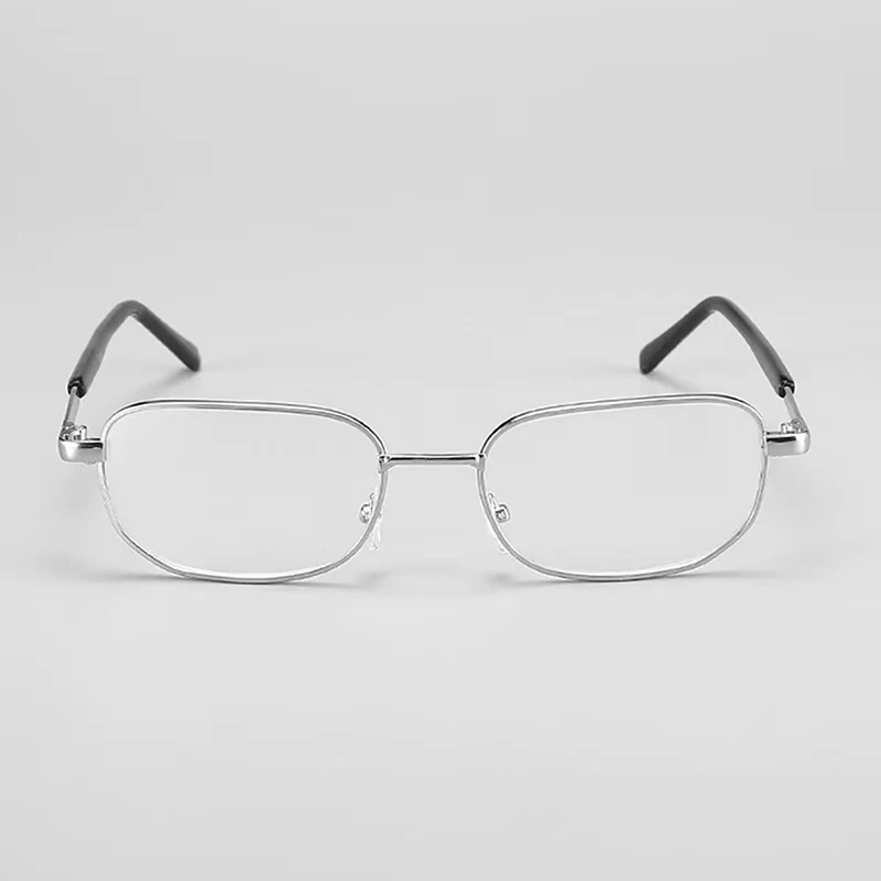 Anti-Scratch Lesebrille Retro Platz Presbyopie Brillen Mit Glas Linsen Metall Hyperopie Brillen männer gläser + 3.5 + 4