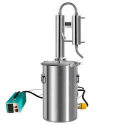 NEW 304 stainless steel double tower distiller home brewing moonshine machine with heating rod temperature control box