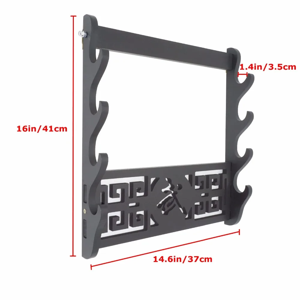 4 Tier Sword Stand Wall Mount Samurai Sword Holder Display Stand Katana Wakizashi Tanto Wall Hanger Sword Rack Four Layer