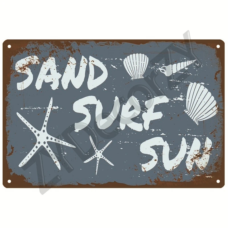 Hawaii Beach Blechschild Poster Vintage Wandposter Metallschild Dekorative Wandplatte Küchentafel Metall Vintage Dekor Zubehör – Detail 27