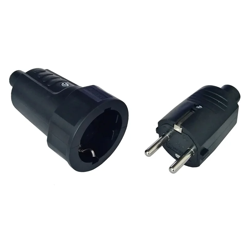 Euro German standard Extension Cord Connection Plug Male Female Butt EU Plug Socket 16A 250V Grounded Power Cable Connector