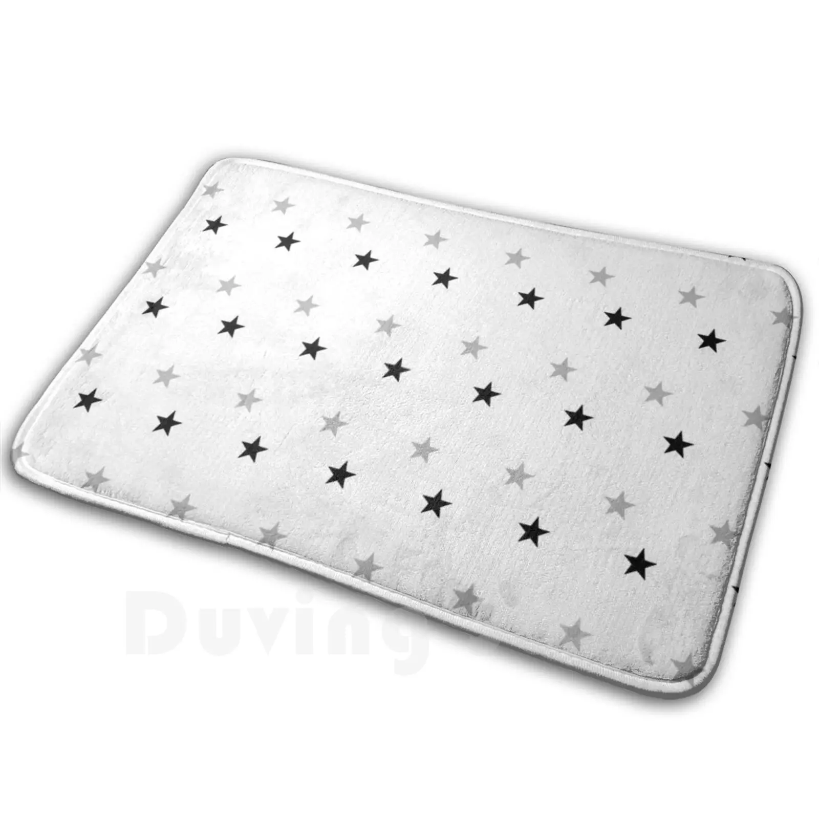 Tiny Grey , White And Black Stars Soft Non-Slip Mat Rug Carpet Cushion Stars Space Star Galaxy Cute Modern Night Sky Fun