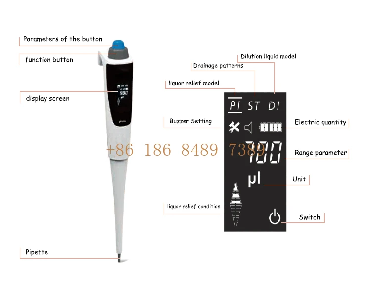 Digital Single Channel Adjustable Automatic Electronic Pipette Micropipette Price