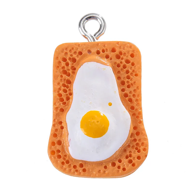 Sansango 10Pcs Cute Mini Resin Hamburger Sandwich Charms Pendants for Diy Earrings Key Chains Fashion Jewelry Making - view 5
