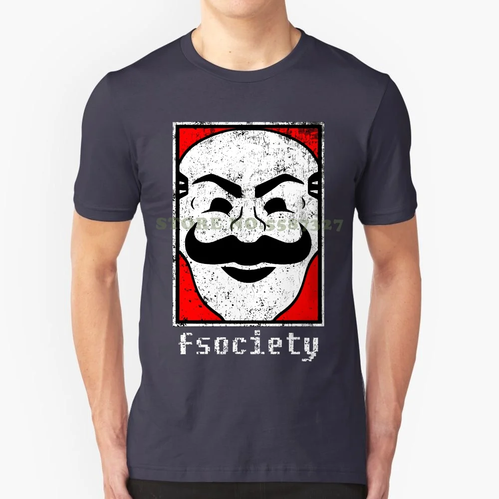 Mr Robot Fsociety Logo T Shirt Symbol Hacker Anonymous Tv Series Shirt Top Quality T Shirts Men O Neck