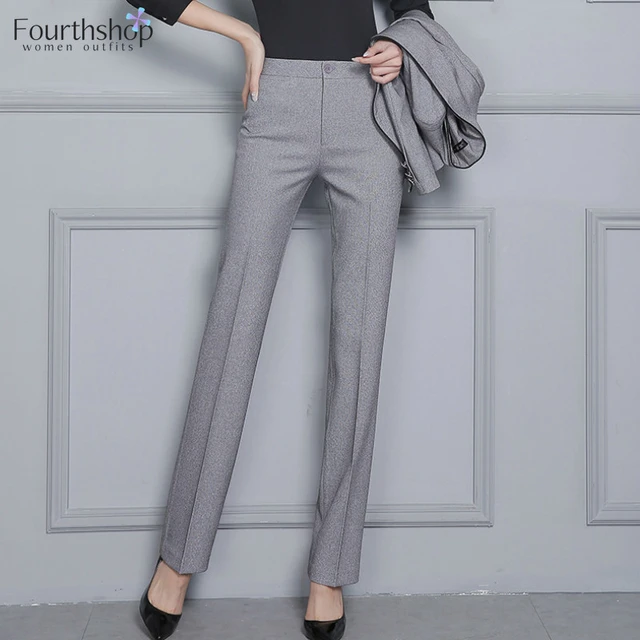 S 5xl Women Formal Pants For Office Lady Business Work 2022 Autumn Winter Straight Trousers Black Pants Female 4xl Women Clothes Pants Capris AliExpress