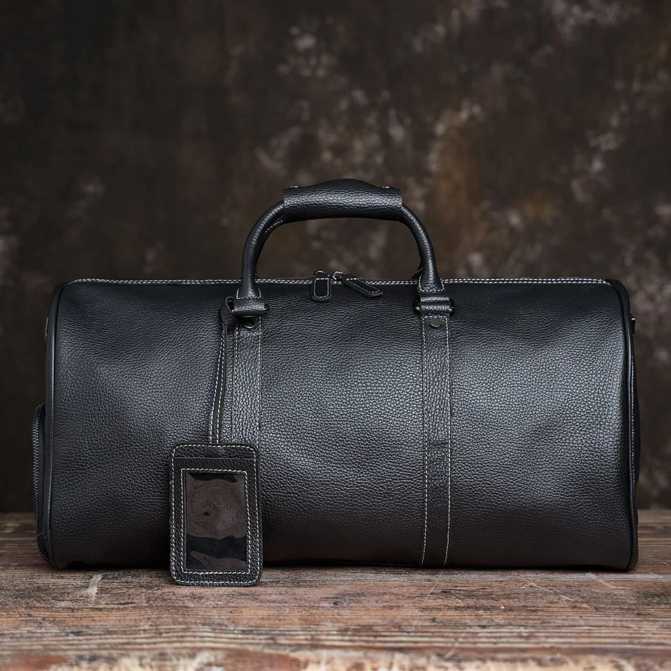 Männer Reisetasche Aus Echtem Leder Casual Hand Gepäck Tasche Hohe Kapazität Duffle Schulter Schuh Tasche Für 17 Zoll Laptop NUPUGOO – Detail 23