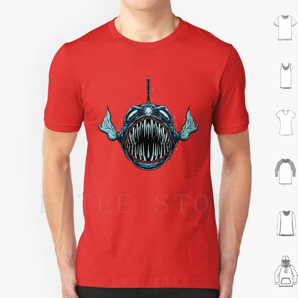 Angler T Shirt Cotton Men DIY Print Angler Fish Marine Aqua Aquatic Sea Ocean Deep Attack Exotic Fishing Fisher Catch Bait Lake