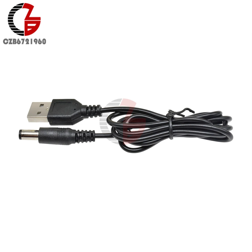 USB 2.0 Male A to DC 5.5mm x 2.1mm Plug DC Power Cord Socket Cable DC to USB Converter Adapter Cable for Power Charger