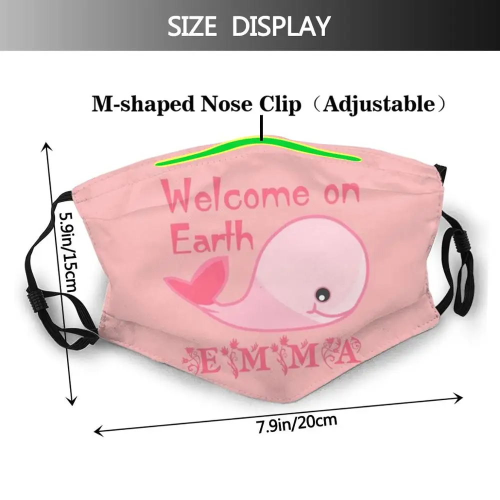 Baby Emma Para Comemorar Seu Nascimento Imprimir Filtro Lavável Anti Dust Mouth Mask Infantil Emma Whale Baby Bump Baby On Board Baby