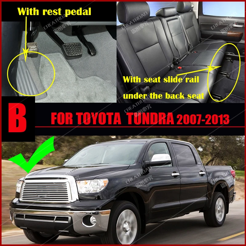 Car Floor Mats For Toyota Tundra 2007-2010 2011 2012 2013 Double Layer Auto Foot Pads Custom Carpet Interior Accessories Parts