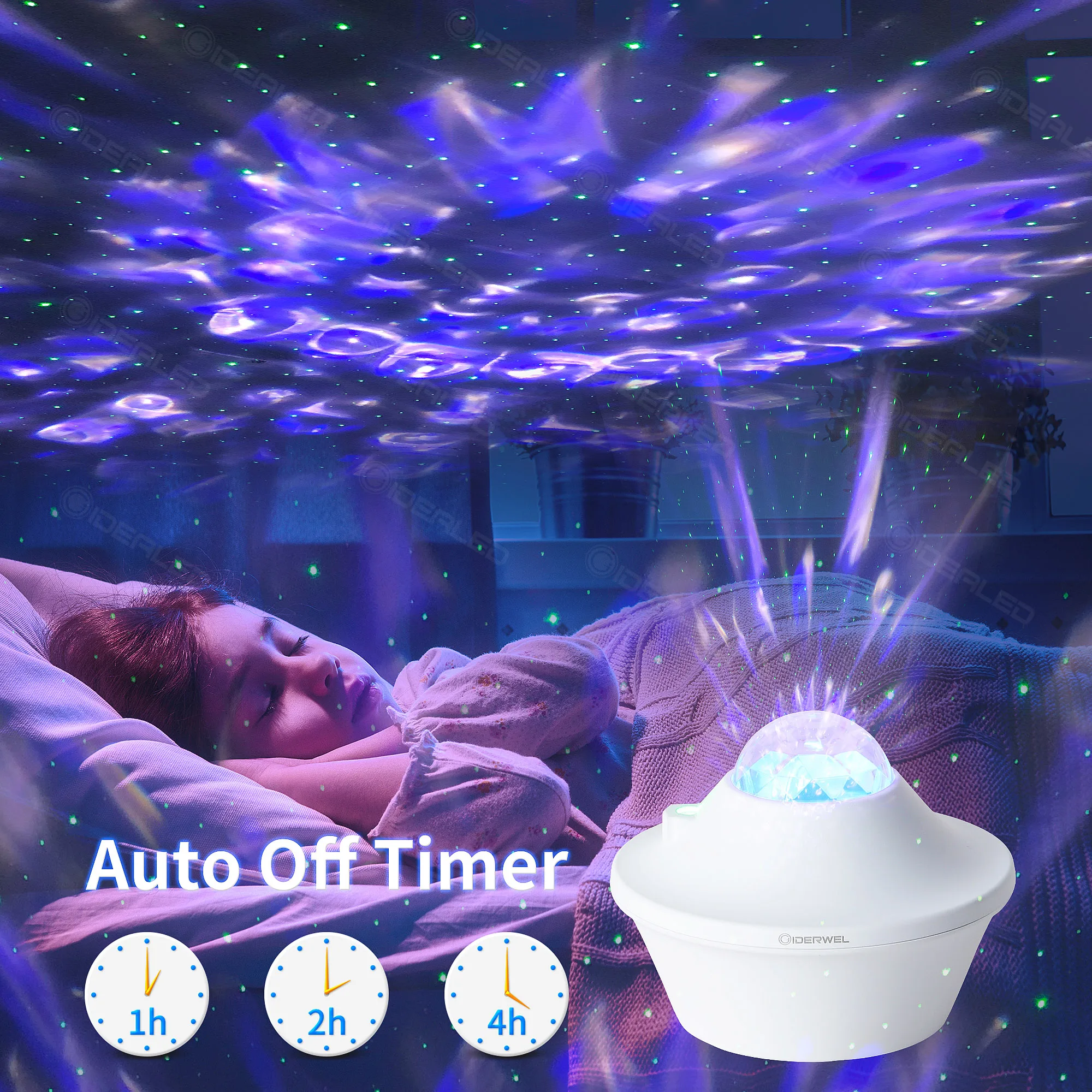 Led Star Projector Nachtlampje Galaxy Starry Lamp Usb Ocean Wave Projector Bluetooth Speaker Afstandsbediening Muziek Ster Led Lamp