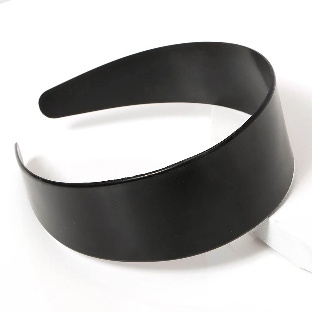 5pcs 3.8/4.8cm White Black Plastic Wide Headbands Flat Bezel for DIY Jewelry Making Accessories Hairbands Base Setting