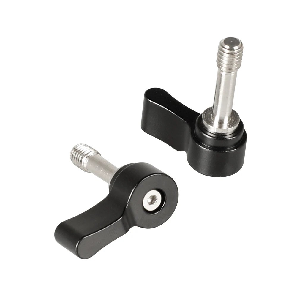 HDRIG M6 Ratchet Wingnut Assembly Knob Black (A Pair）M6 Male Thread and 7mm Thread