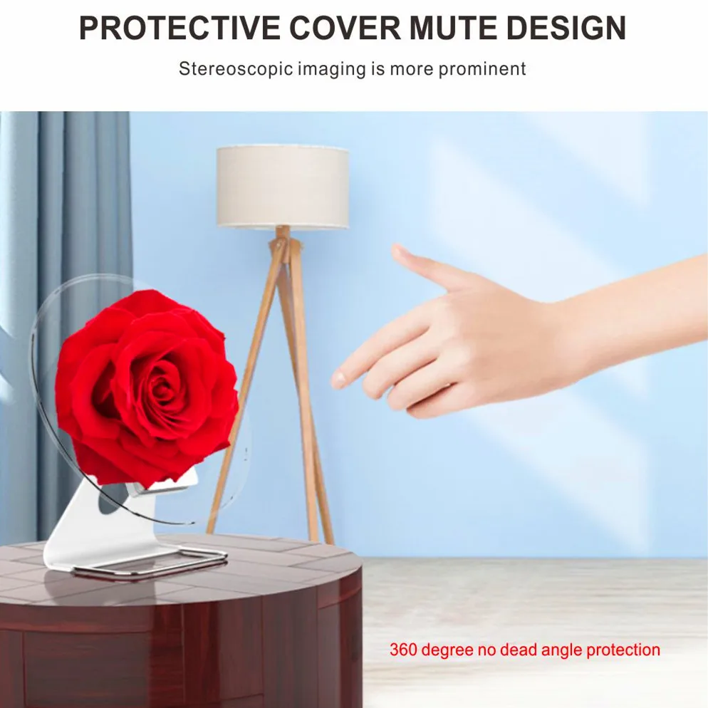 3D Projector LED Advertising Hologram Fan Mini Holographic Projection Battery Rechargeable WIFI Videos Desktop Hologram Machine