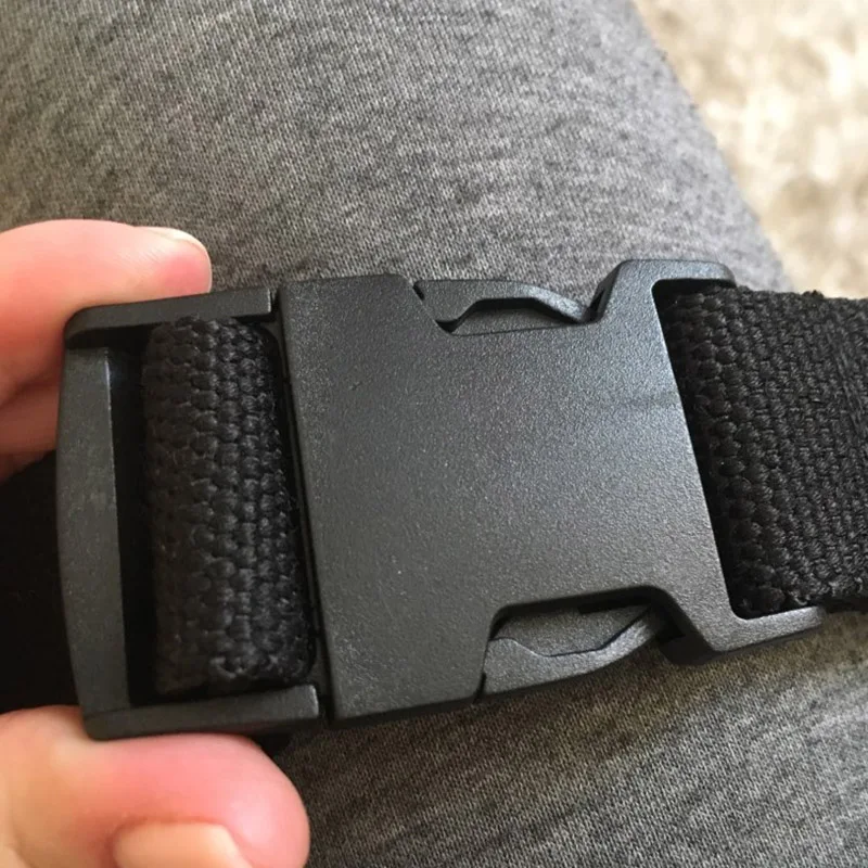 Women Men Unisex Canvas Belts Casual Female Plastic Buckle Tactical Waist Belts Harajuku Solid Color Long Black Jeans Waistband
