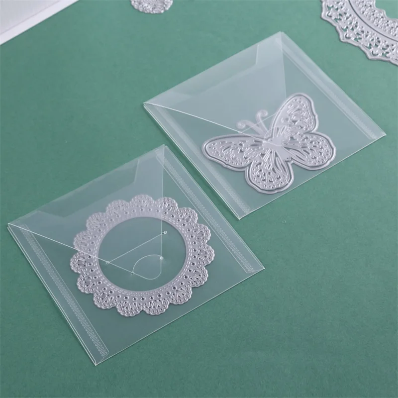 10 Pcs/pack New Plastic Storage Envelopes for Clear Stamps and Cutting Dies Storage Pockets for Crafters Easy Close and Open