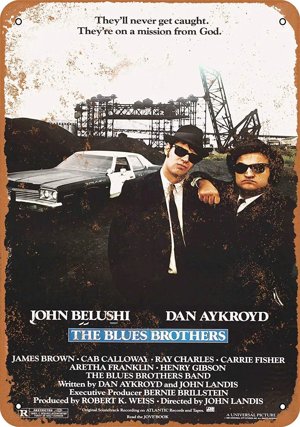 Tin Sign Metal Tin Sign 8x12 Inches 1980 The Blues Brothers Vintage Look Reproduction Decoration Iron PainTing Metal Decorative