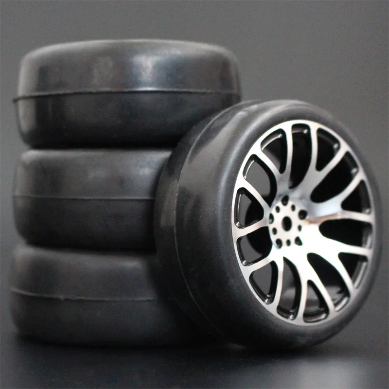 1Set 4Pcs HSP HPI Racing Tires Tyre Metal Wheel Rim 4Pcs For RC 1/10 On-Road Car HSP 94123/94103/94122 D4/D3 FW06 7Y-H