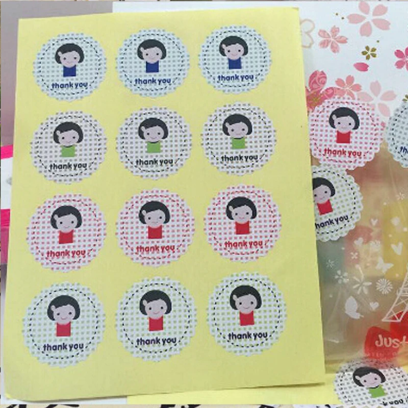 

500pcs 34x34mm Free shipping custom bakery cake cookie candy gift seal thank you mom paper label packing stickers adhesive tag