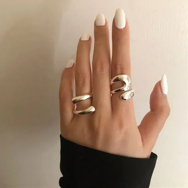 Women's Minimalist 925 Sterling Silver Irregular Ring