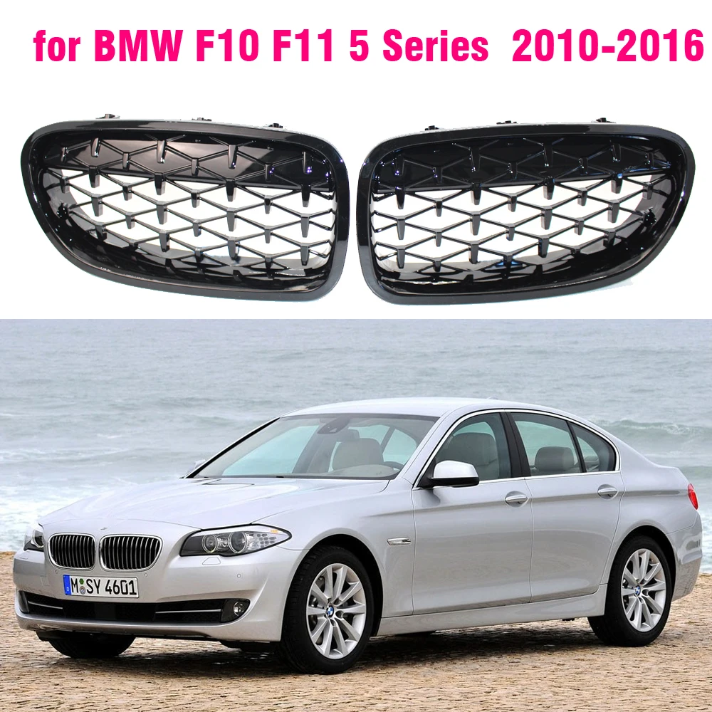 

Car Front Sport Grill Kidney Grilles Grill Diamond For BMW 5 Series F10 F11 520i 523i 525i 530i 535i 2010 -2014