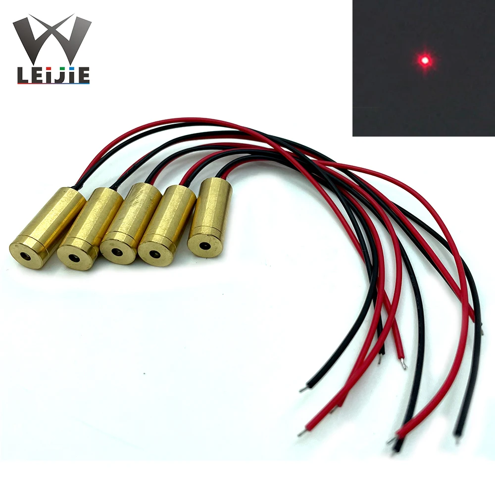 5pcs 5V 650nm 5mW 9mm Cross Line Dot 9*21mm Industrial MINI Red Locate Laser Head LD Module Laser Module Medical positioning