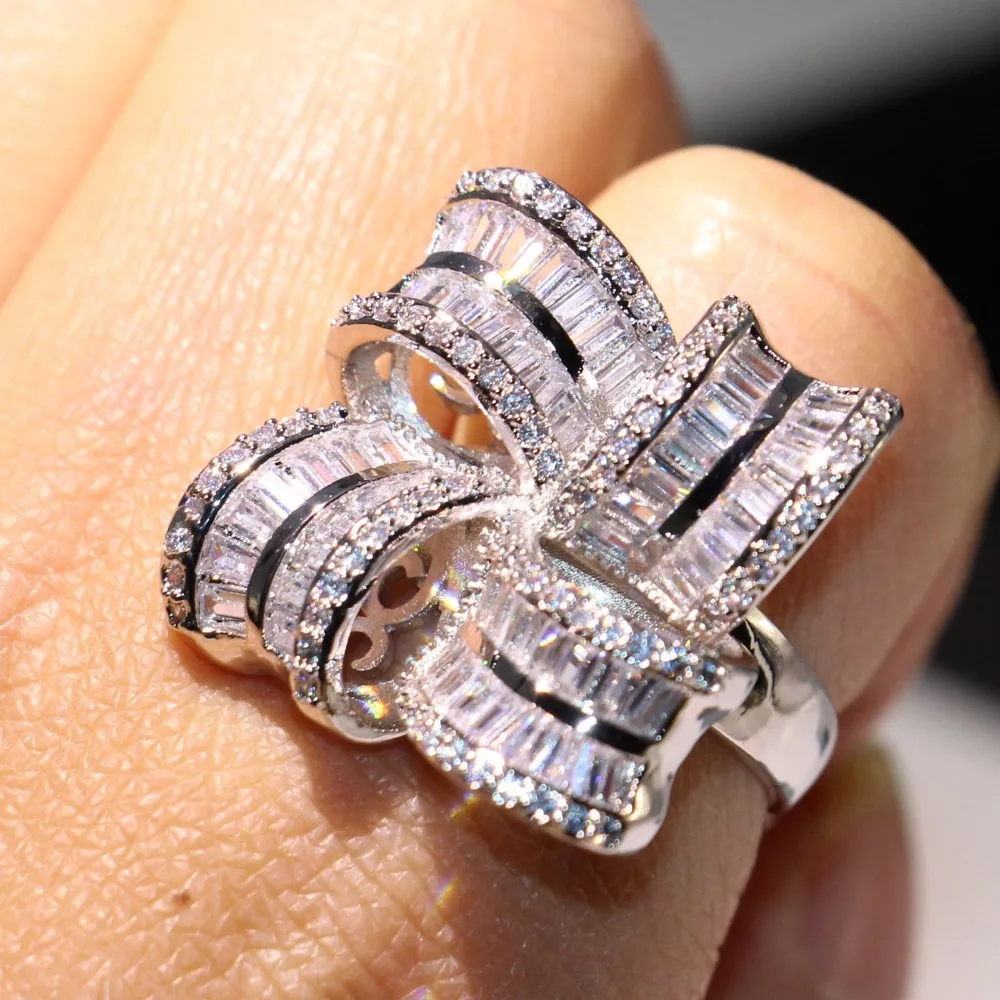 YaYI Jewelry Top Quality Princess Cut AAA+ White Cubic Zirconia Silver Color Engagement Wedding Heart Rings Party Rings Gifts