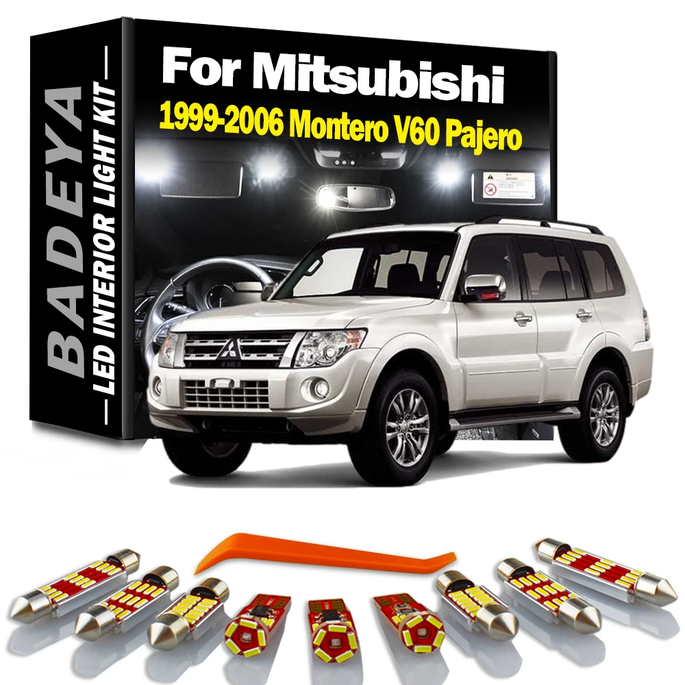 BADEYA For Mitsubishi Montero V60 Pajero 1999-2005 2006 Map Trunk Dome License Plate Lamp 16Pcs Canbus Interior LED Light Kit