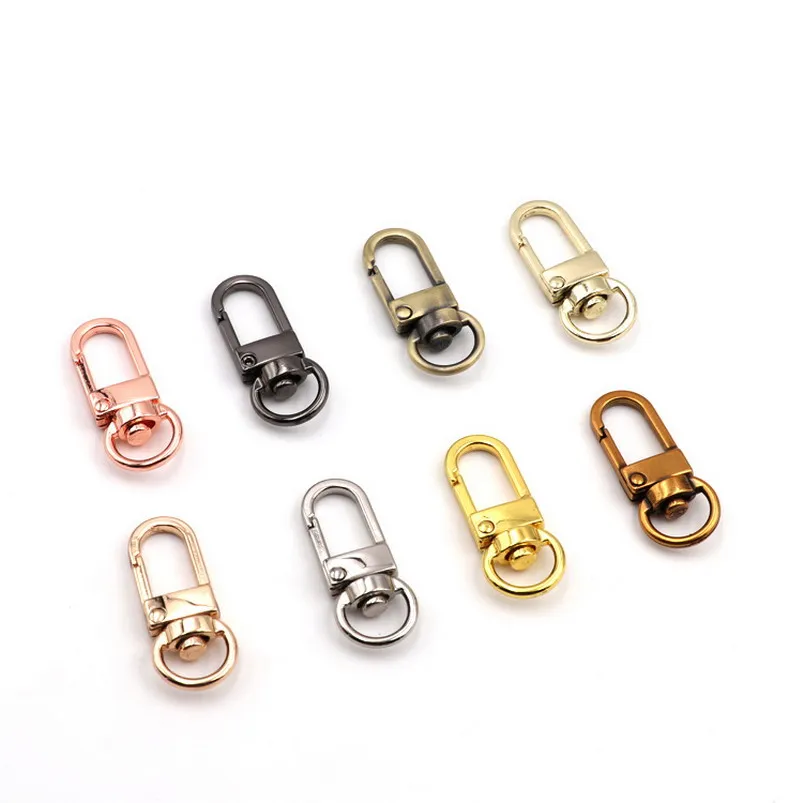 

50Pcs 12X33MM Alloy Rotatable Lobster Clasp Dog Key Chains Buckle Bag Hook Keychain Connectors For DIY Jewelry Making Findings