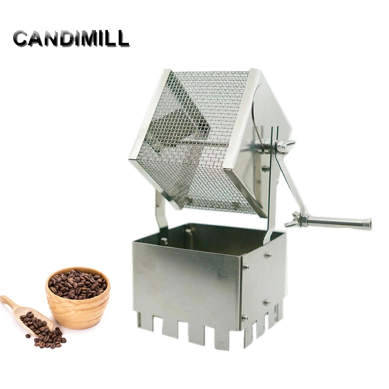 

CANDIMILL Manual Stainless Steel Coffee Roaster Coffee Bean Roasting Cube Heat Evenly Coffee Baking