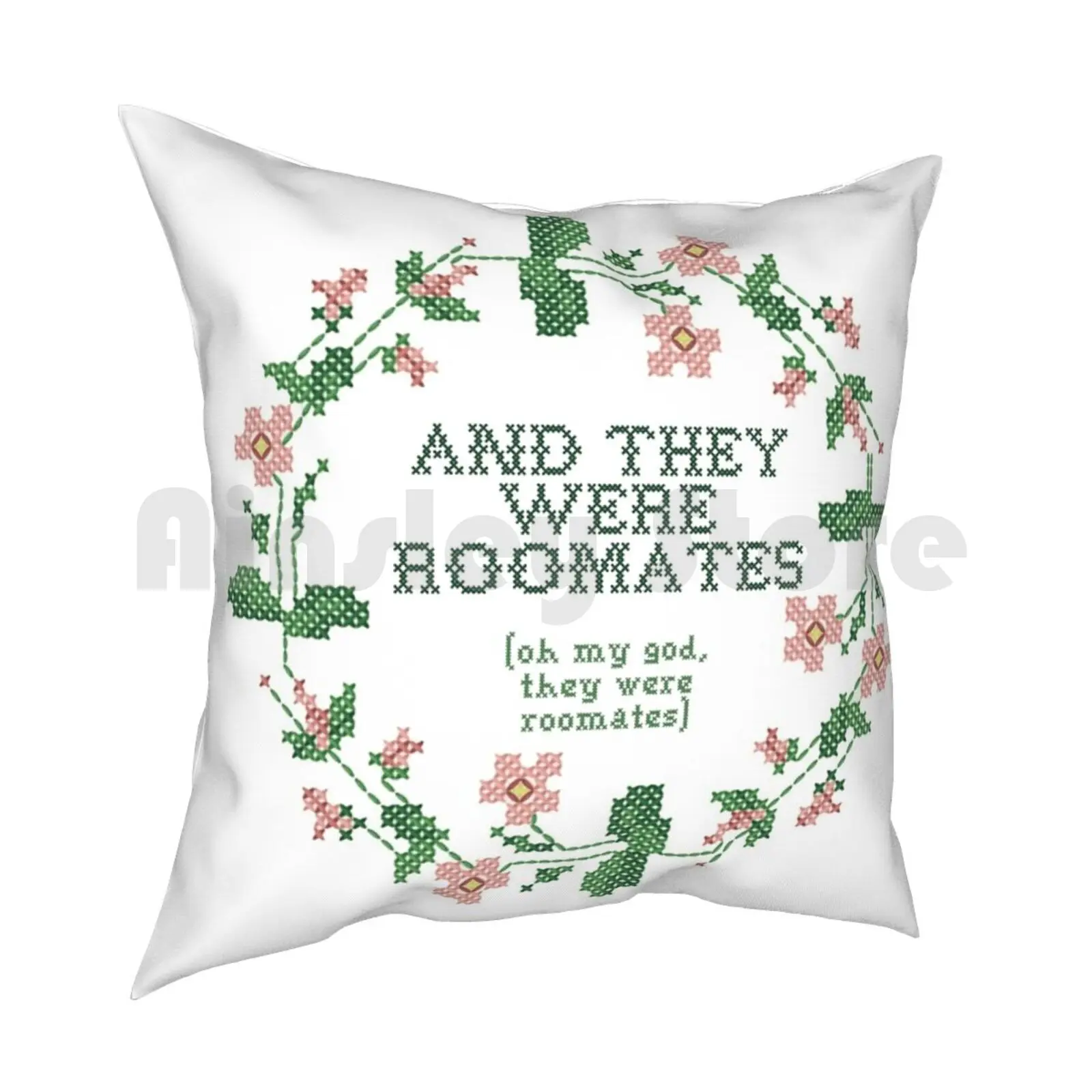 And They Were-Vine Quote Cross Stich Pillow Case Printed Home Soft DIY Pillow cover Crosstich Cross Floral Vine Vines Vine