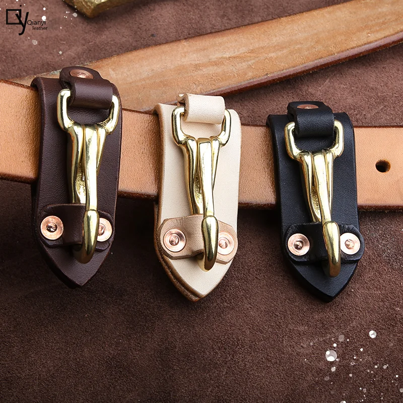 Handmade couro genuíno chaveiro para homens e mulheres, chaveiro do carro, bolso da carteira, suporte da cintura, chaveiros