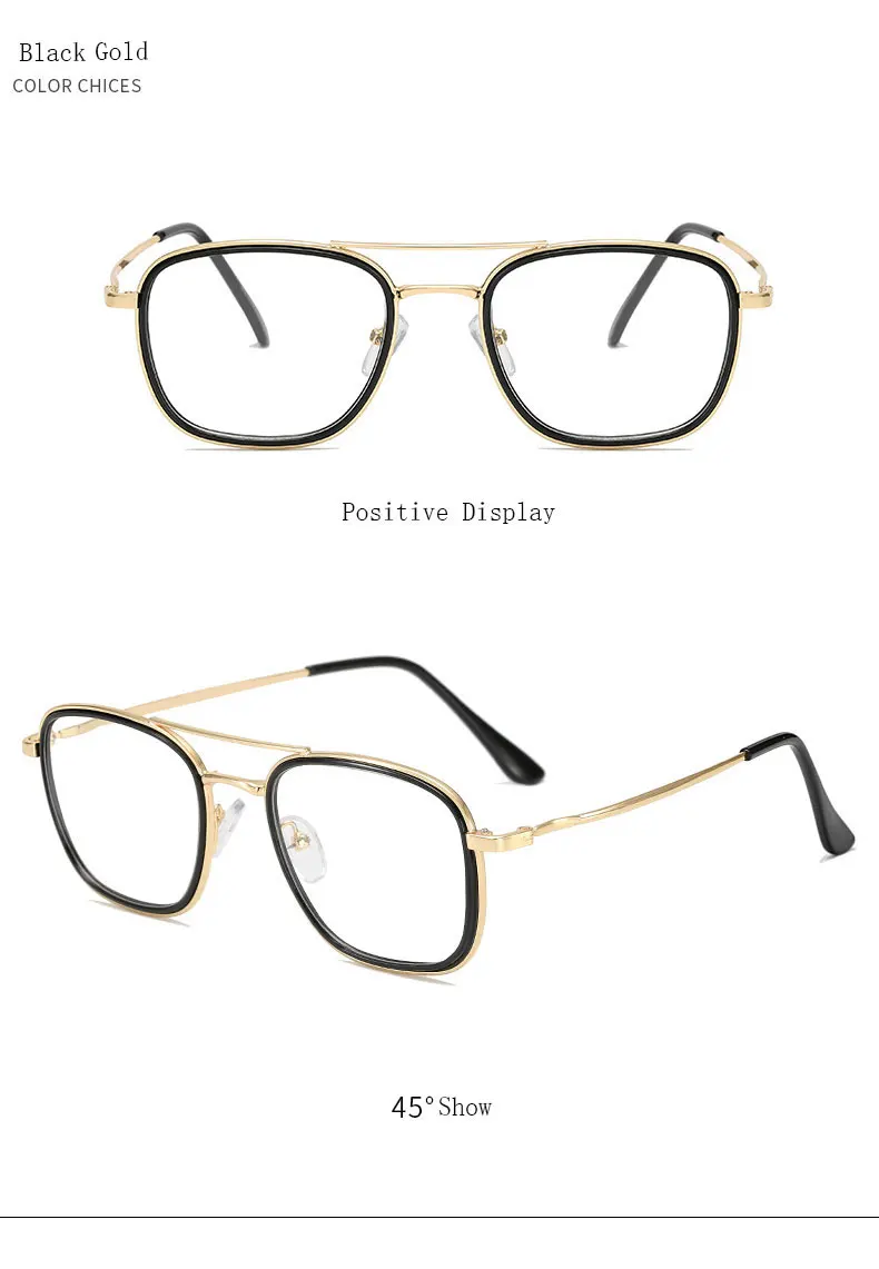Legierung Gläser Rahmen Unisex Brille Vollrand Brillen Anti Blue Ray Frühling Scharniere Kurzsichtige Brillen Heißer Verkauf – Detail 15